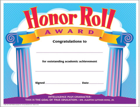Awards: Honor Roll, Simple