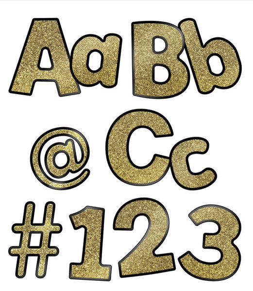 Letters, 4” Gold Glitter