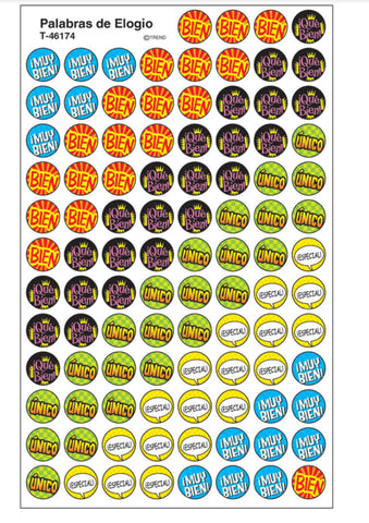 Stickers: Mini Incentive Spanish Palabras de Elogio