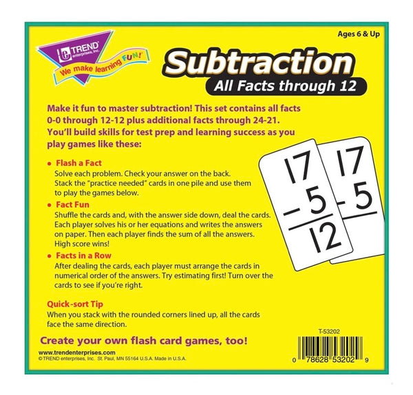 Flashcards: Subtraction