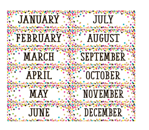 Calendar Months: Confetti