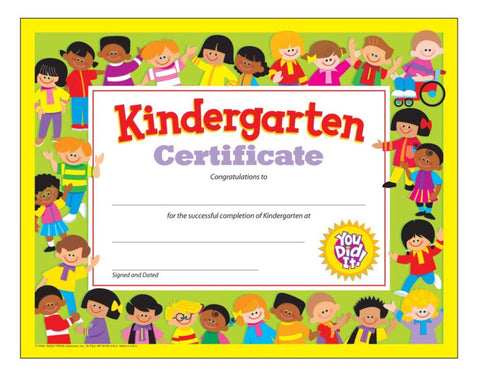 Awards: Kindergarten Certificate, kids