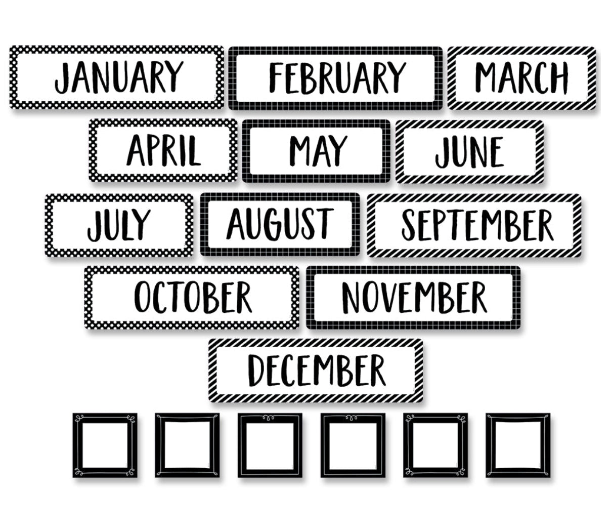 Calendar Months: Core Decor