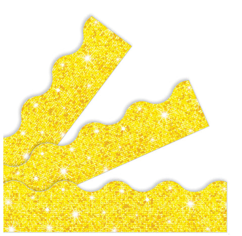 Border: Scallop, Gold Sparkle Trimmer, 2 1/4”