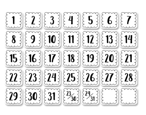 Cutouts: Loop de Loop Calendar Days