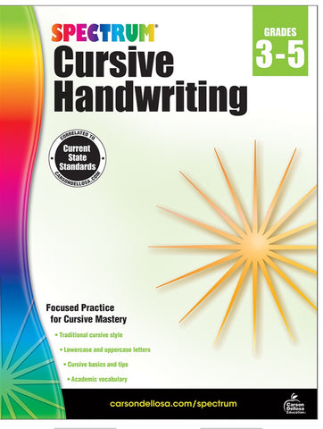 Spectrum Handwriting: Cursive, grade 3-5