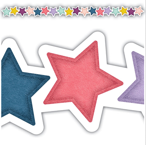 Border: Oh Happy Day, Colorful Star Cutout