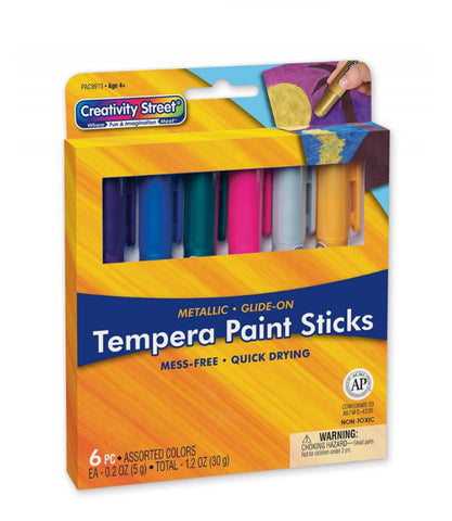 Tempera Paint Sticks, Metallic, 6 count