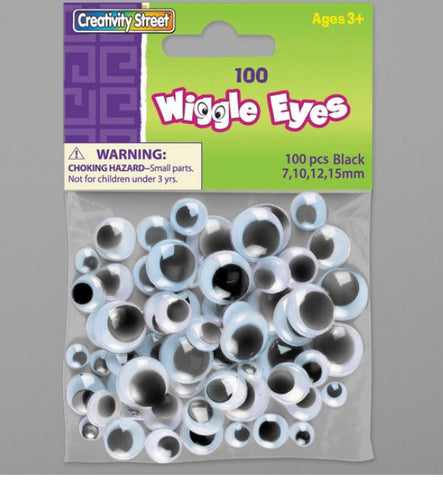 Wiggle Eyes:  Black, Peel & Stick, 100 count