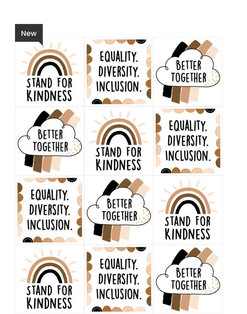 Stickers: Diversity Rainbow, 60 count