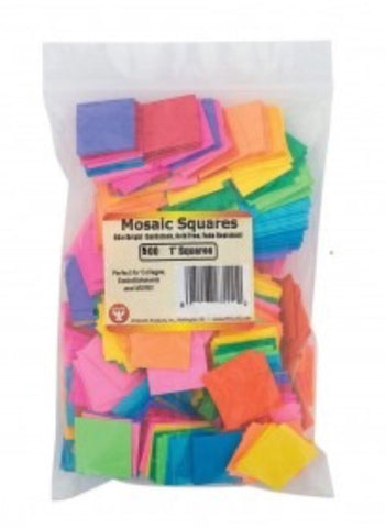 Bright Cardstock Mosaic Squares, 500 count, 1”