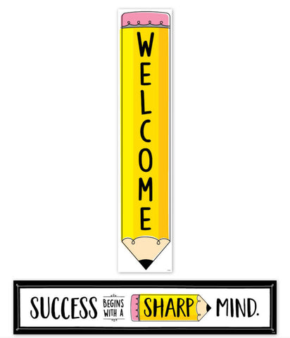Banner: Doodle Pencil Welcome, 2 sided