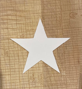 Cutout:  Stars - 5 point, white