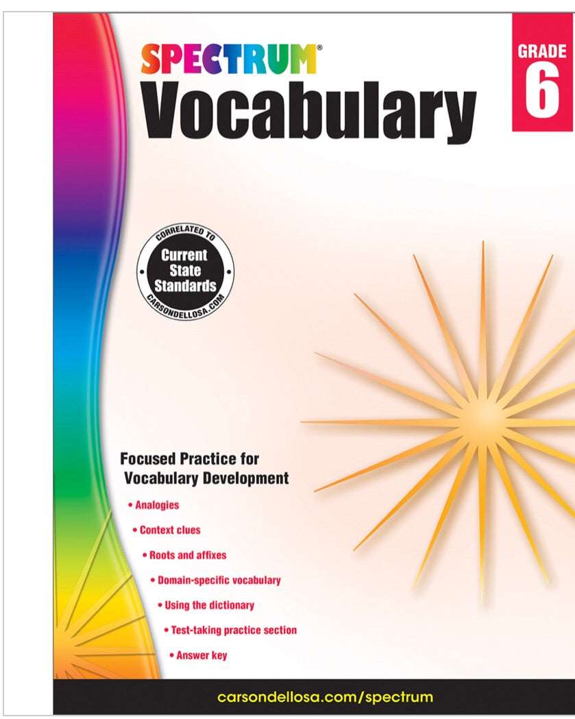 Spectrum Vocabulary, grade 6