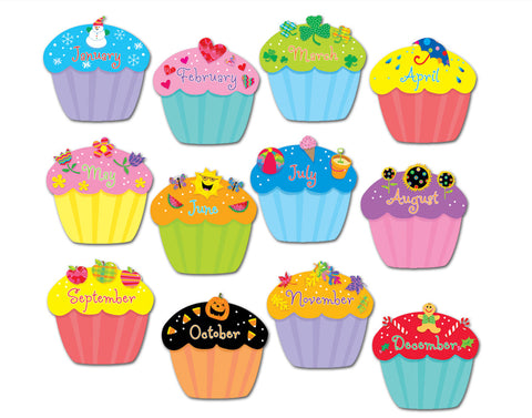 Cutouts: Monthly Cupcakes, 6”
