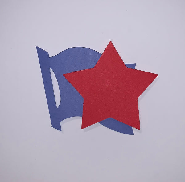 Cutout: Blue Flag/Red Star Combo