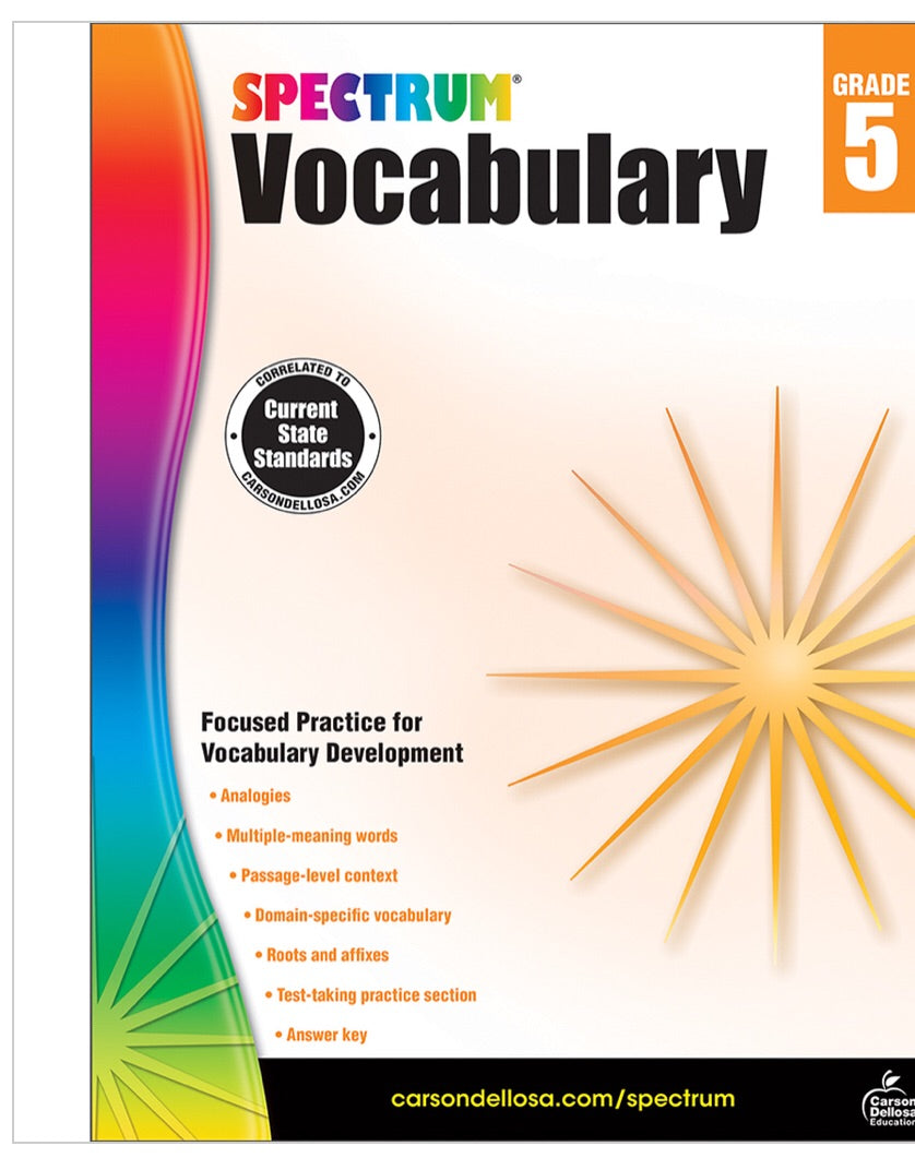 Spectrum Vocabulary, grade 5