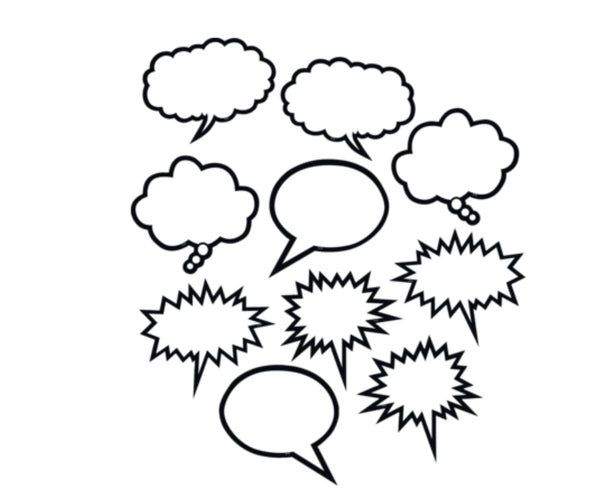 Cutouts: Speech Bubbles  3” & 6”