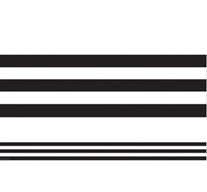 Border: Black & White Stripe Straight (ROLLED/ 50 feet)